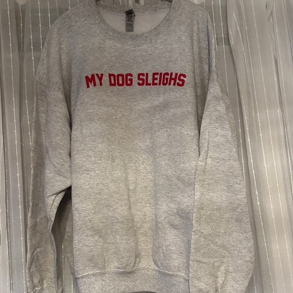 Gray Sweatshirt with Red Text - Picture 3 of 3